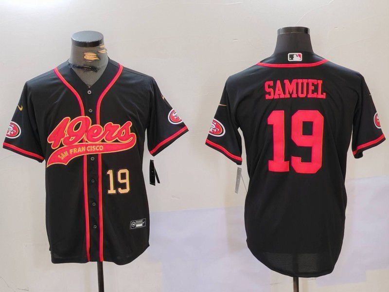 Men San Francisco 49ers #19 Samuel Black gold Joint Name 2024 Nike Limited NFL Jersey style 2